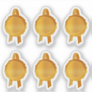 Faux Award/Certificate Seal Ribbons (Plain Gold)