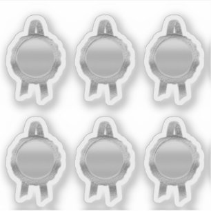 Faux Award/Certificate Seal Ribbons (Plain Silver)