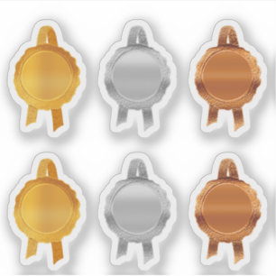 Faux Award/Certificate Seal Ribbons(PlMetalAssort)