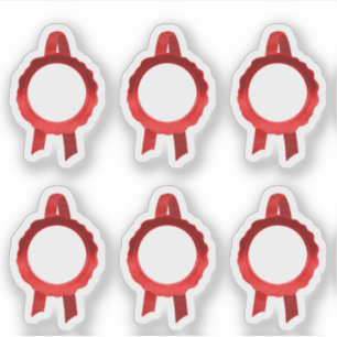 Faux Award/Certificate Seal Ribbons (Red Hollow)