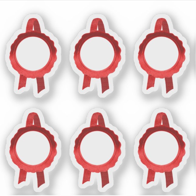 Faux Award/Certificate Seal Ribbons (Red Hollow) (Front)