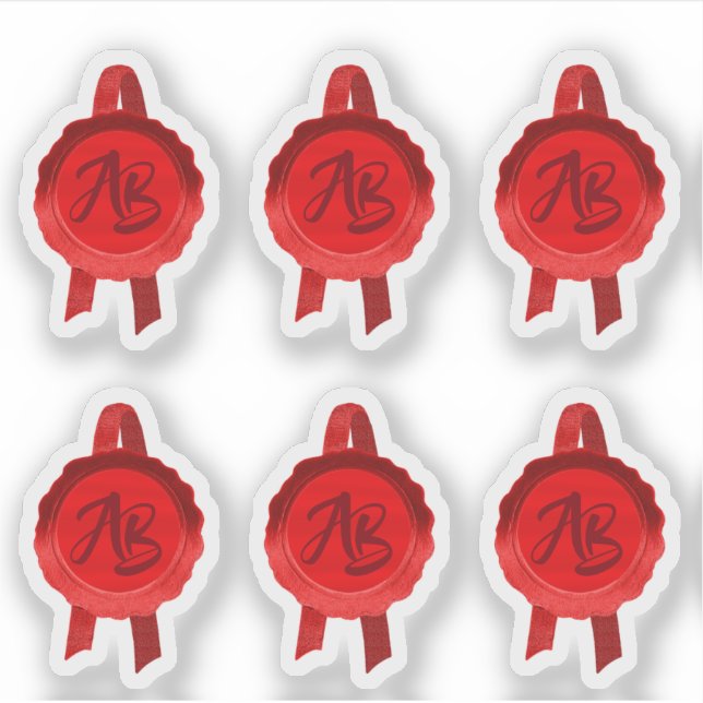 Faux Award/Certificate Seal Ribbons (Red Initials) (Front)