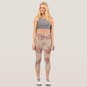 Faux Bamboo Original Art Yoga Mat Capri Leggings