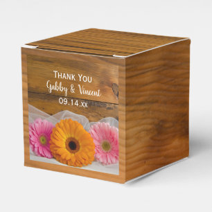Faux Barn Wood Daisy Trio Barn Wedding Favour Box
