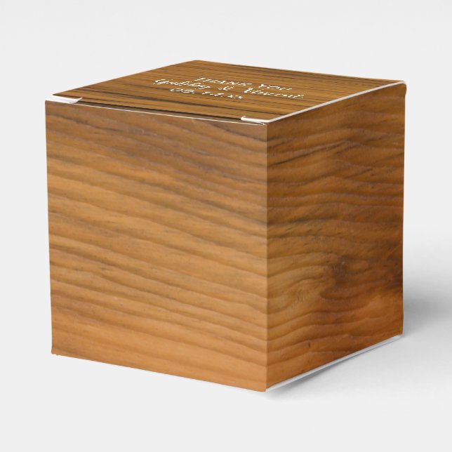 Faux Barn Wood Wedding Party Favour Box (Front Side)