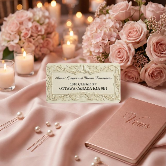 Faux Bas-Relief  Wedding Return Address Labels (Creator Uploaded)