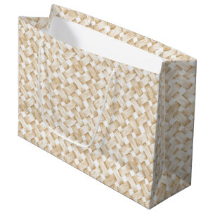 Faux Basket Weave Bridal Shower Large Gift Bag