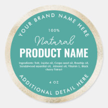 Faux Beige Foil Product Round Label