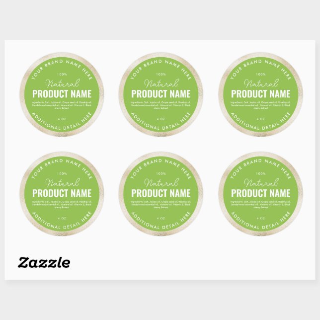 Faux Beige Foil Product Round Label (Sheet)