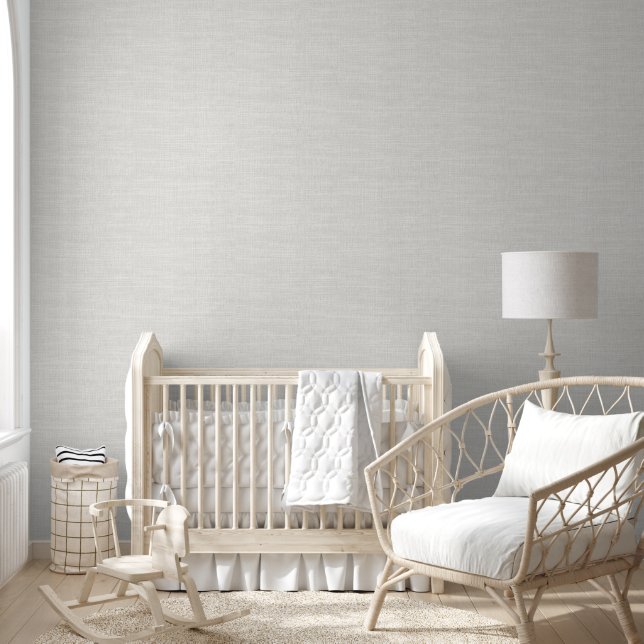 Faux Beige Linen Wallpaper  (Kids)