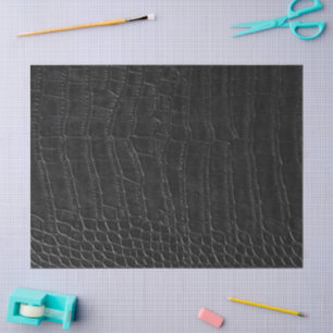 Faux Black Alligator Crocodile Leather Print Tissue Paper