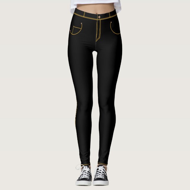Faux Black Jeans Women's Leggings (Front)
