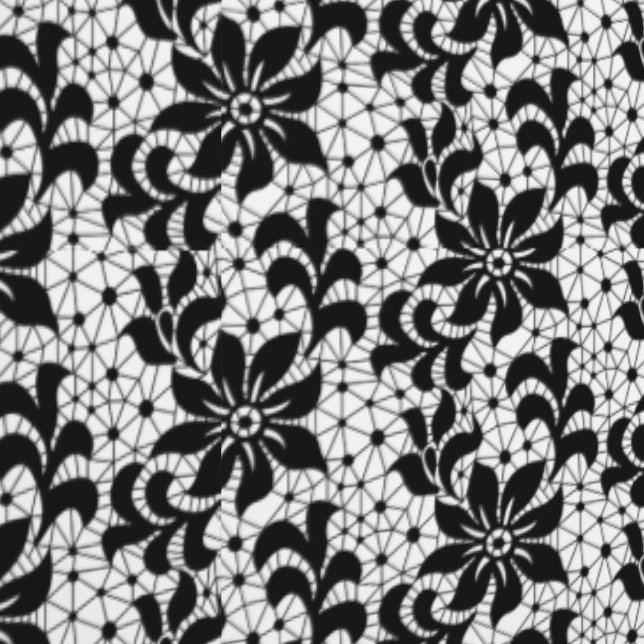 Faux Black Lace Fishnet Flowers Custom Colour Whit Wallpaper (Seam)