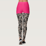 Faux Black Lace Fishnet Funny Leggings Pink Short<br><div class="desc">Funny Leggings with Custom Colours Personalised Romantic Legging with Faux Black Roses Lace Fishnet with Short - Choose / add your favourite stripe / short / background and element colours. You can also add your text / name. Resize and move or remove / add element / text / image with...</div>