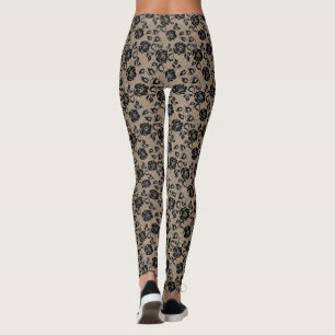 Faux Black Lace Fishnet Leggings