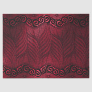 Faux Black Lace on Red Decoupage Tissue Paper