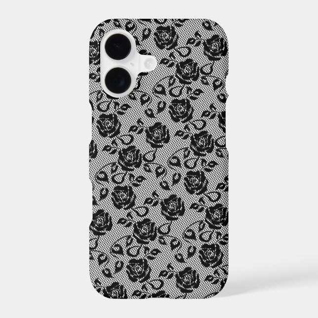 Faux Black Lace Rose Fishnet (Back)