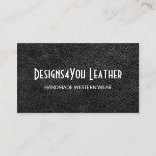 Faux Black Leather Business Card