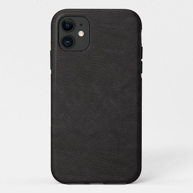 Faux Black Leather Case-Mate iPhone Case (Back)