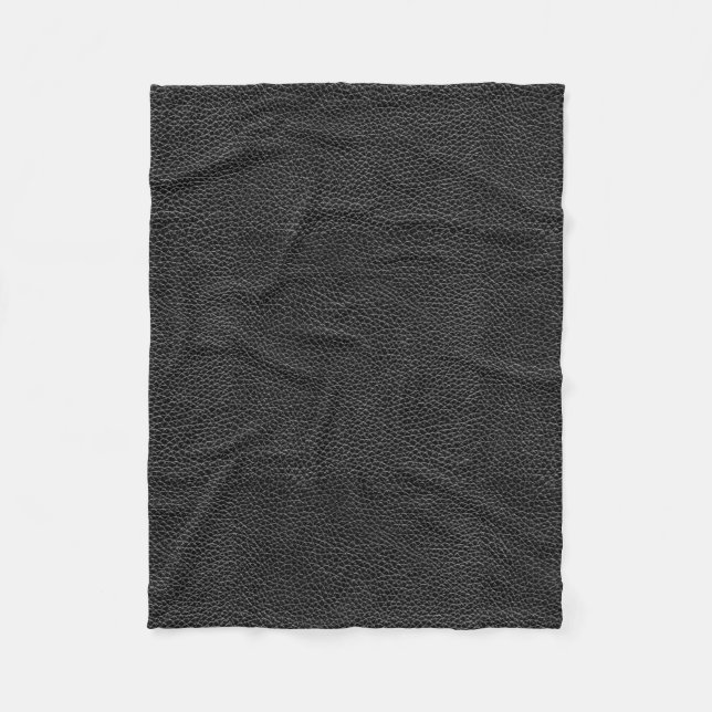 Faux Black Leather Fleece Blanket (Front)