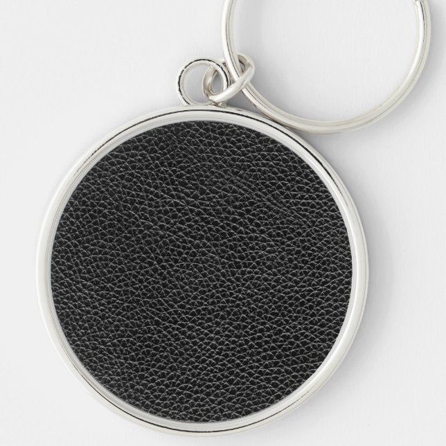 Faux Black Leather Key Ring (Front)