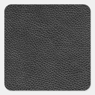 Faux Black Leather Square Sticker