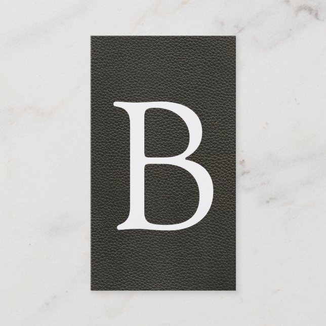 Faux Black Leather Texture Business Card (Front)