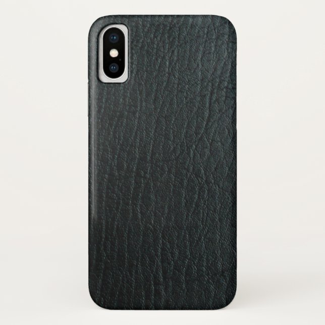 Faux Black Leather Texture Case-Mate iPhone Case (Back)
