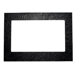 Faux Black Leather Texture Magnetic Picture Frame