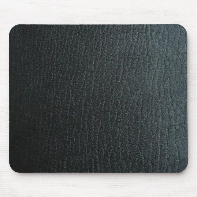 Faux Black Leather Texture Mouse Mat (Front)