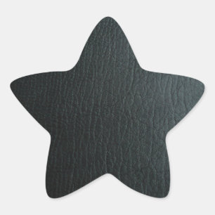 Faux Black Leather Texture Star Sticker