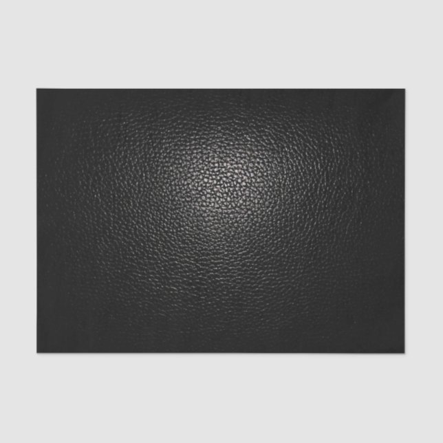 Faux Black Leather Texture Tissue Paper (Front)