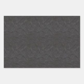 Faux Black Leather Wrapping Paper Sheet