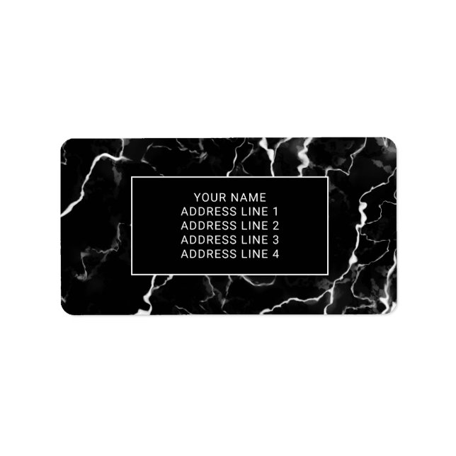 Faux Black Marble Texture Look With Custom Text Label (Front)