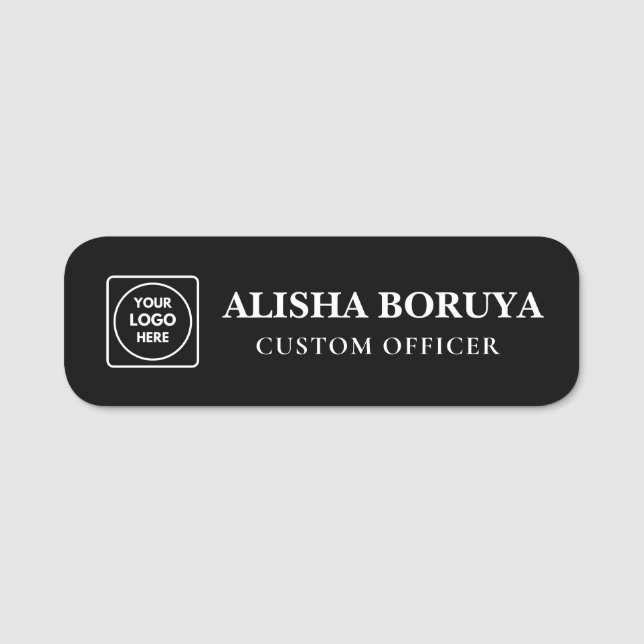 Faux Black Metal Logo Tag nametags (Front)