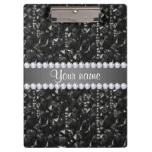 Faux Black Sequins and Diamonds