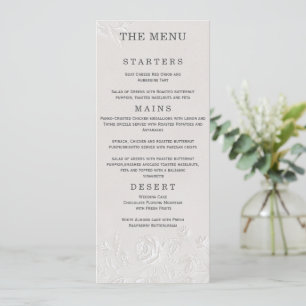 Faux Blind Embossed Arch Wedding Menu Card