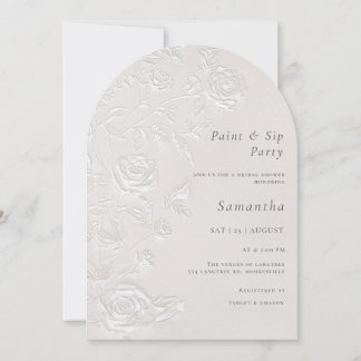Faux Blind Embossed Bridal Shower Invitation