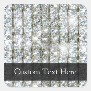 Faux Bling Square Sticker