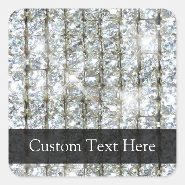Faux Bling Square Sticker (Front)