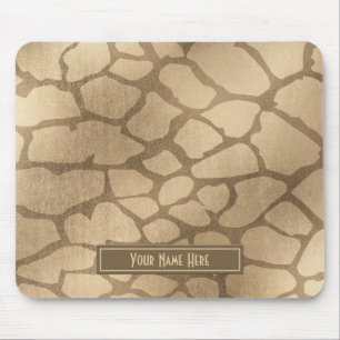 Faux “Blonde” Gold Giraffe Print Personalised Mouse Mat