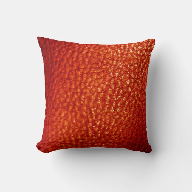 Faux Blood Orange Metalic Print-Solid Cushion (Front)