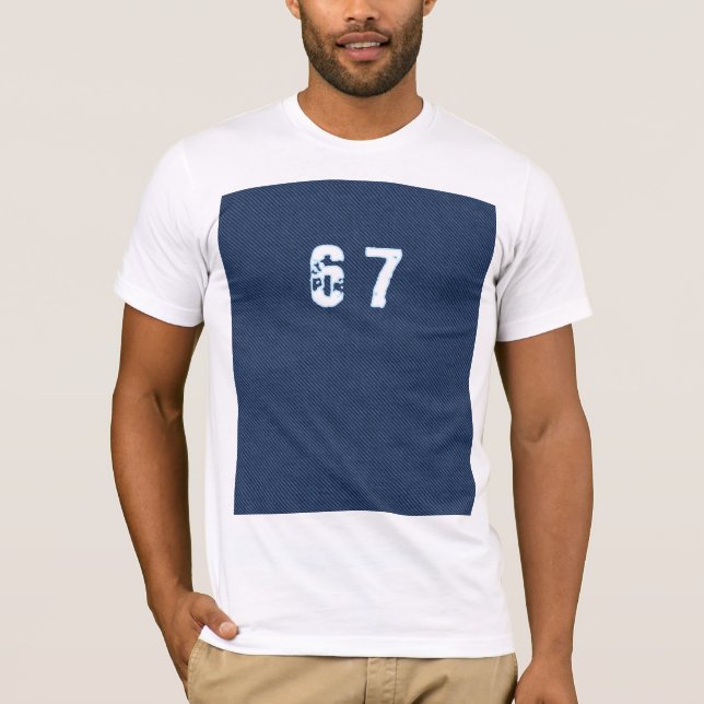 Faux Blue Denim 67 T-Shirt (Front)