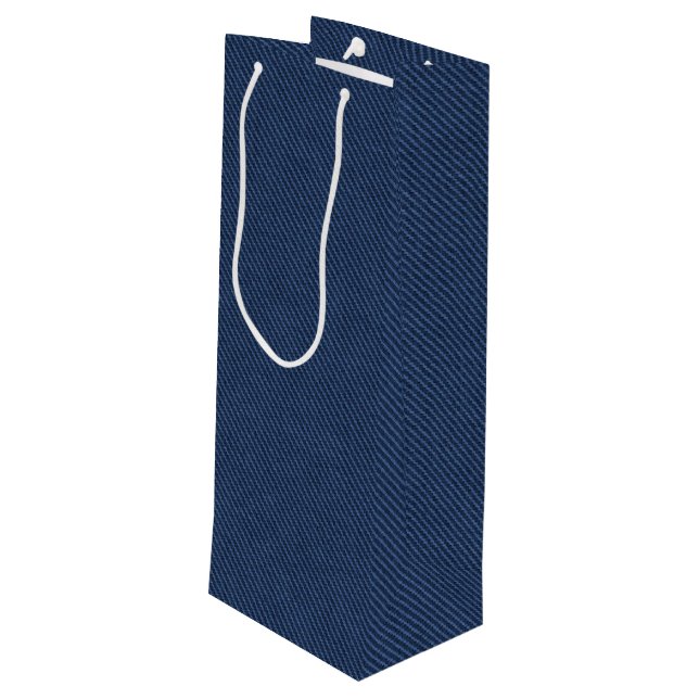 Faux Blue Denim Gift Bag (Back Angled)