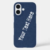 Faux Blue Denim iPhone Case with Custom Text