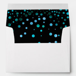 Faux Blue Foil Confetti Elegant Sparkles Envelope