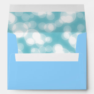 Faux Blue Foil Confetti Elegant Sparkles Envelopes