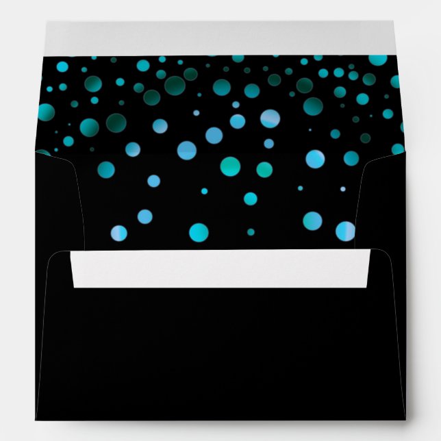 Faux Blue Foil Confetti Elegant Sparkles Envelopes (Back (Bottom))