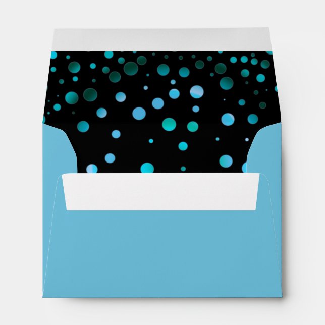 Faux Blue Foil Confetti Elegant Sparkles Envelopes (Back (Bottom))