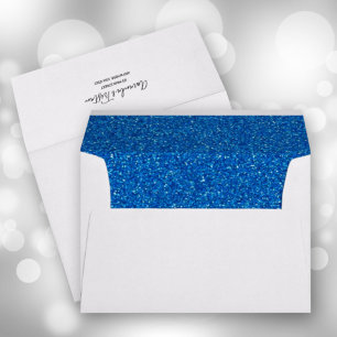 Faux Blue Glitter 5 x 7 Envelope